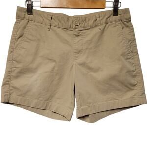 Tan Khaki Shorts Utility Minimalist Preppy Mid-Rise Summer Vacation Size 28